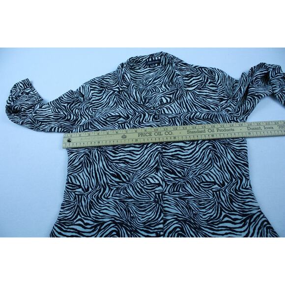 VTG Y2K Zebra Print Blouse M | Animal Print | Grunge Coquette Fairycore - Picture 10 of 13